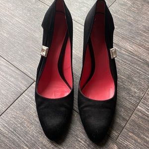 Judith Leiber Satin Crystal  Embellished Heels Sz 8